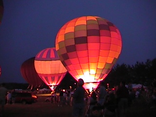 Frank Mathews took this at the Lake Gaston Hot Air Balloon Classic night glow, May 22, 1999